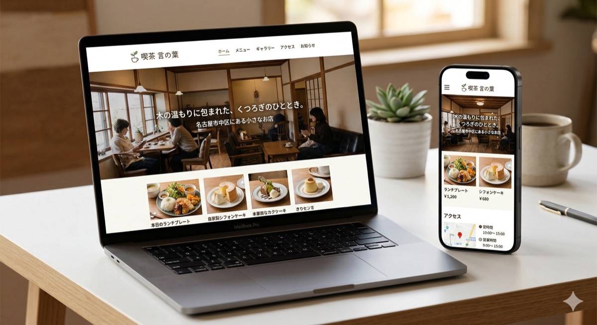 レスポンシブ対応のホームページをMacBookとiPhoneで表示